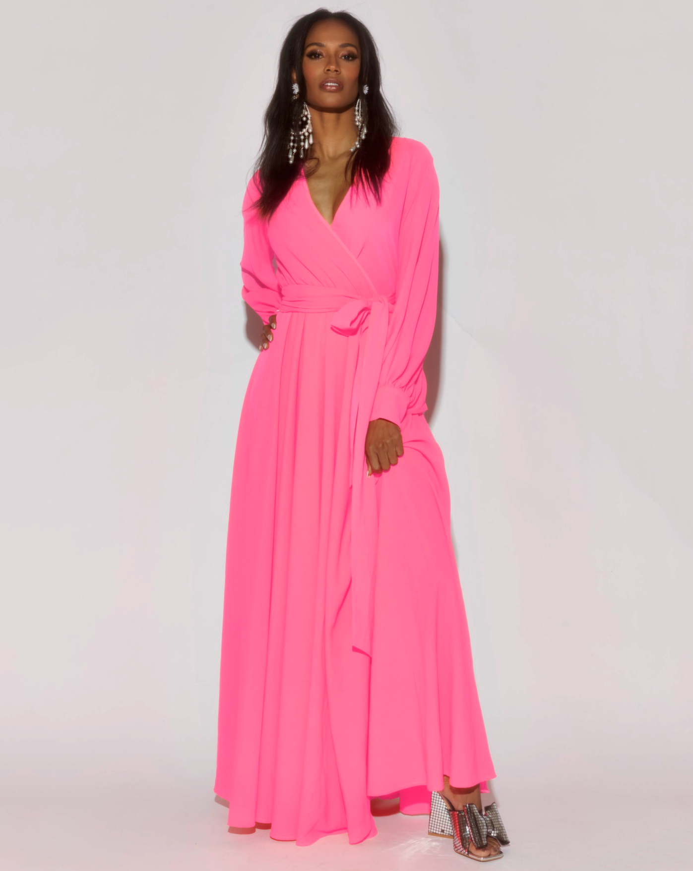 LilyPad Maxi Dress Neon Pink