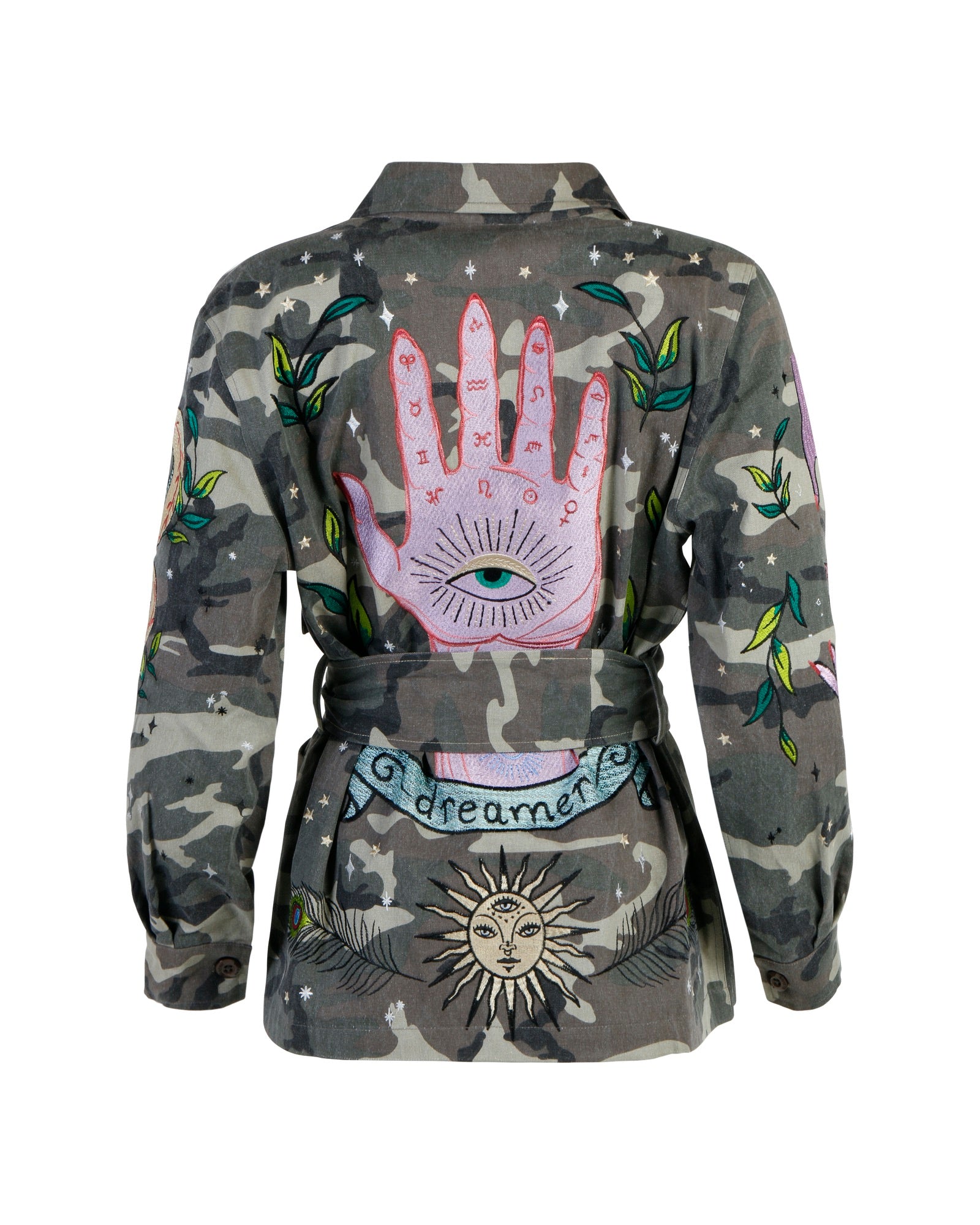 Camo embroidered jacket deals