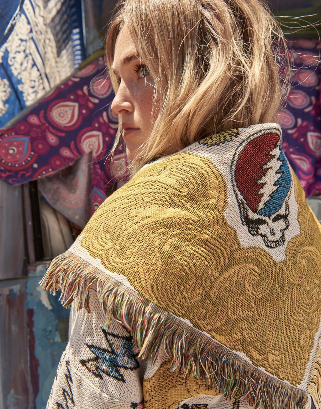 Grateful Dead Embroidered Rose Denim Jacket