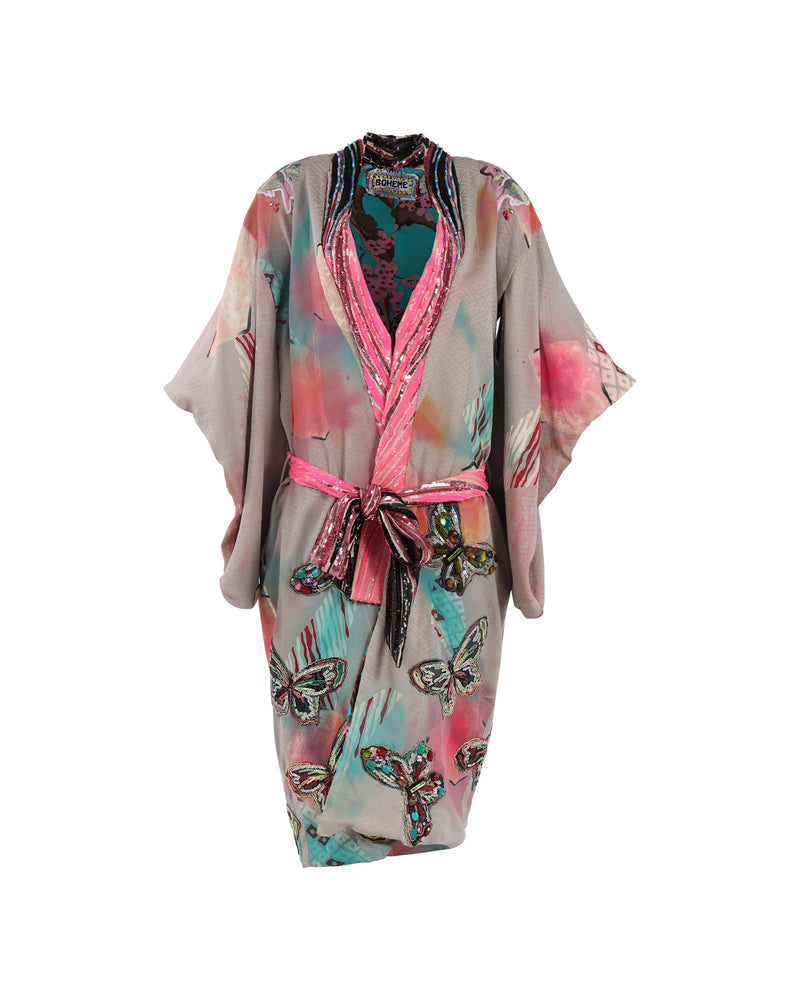 Crystal Gazer Sequin Kimono - Mint