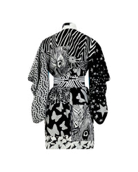 Purple Haze Kimono - Black & White