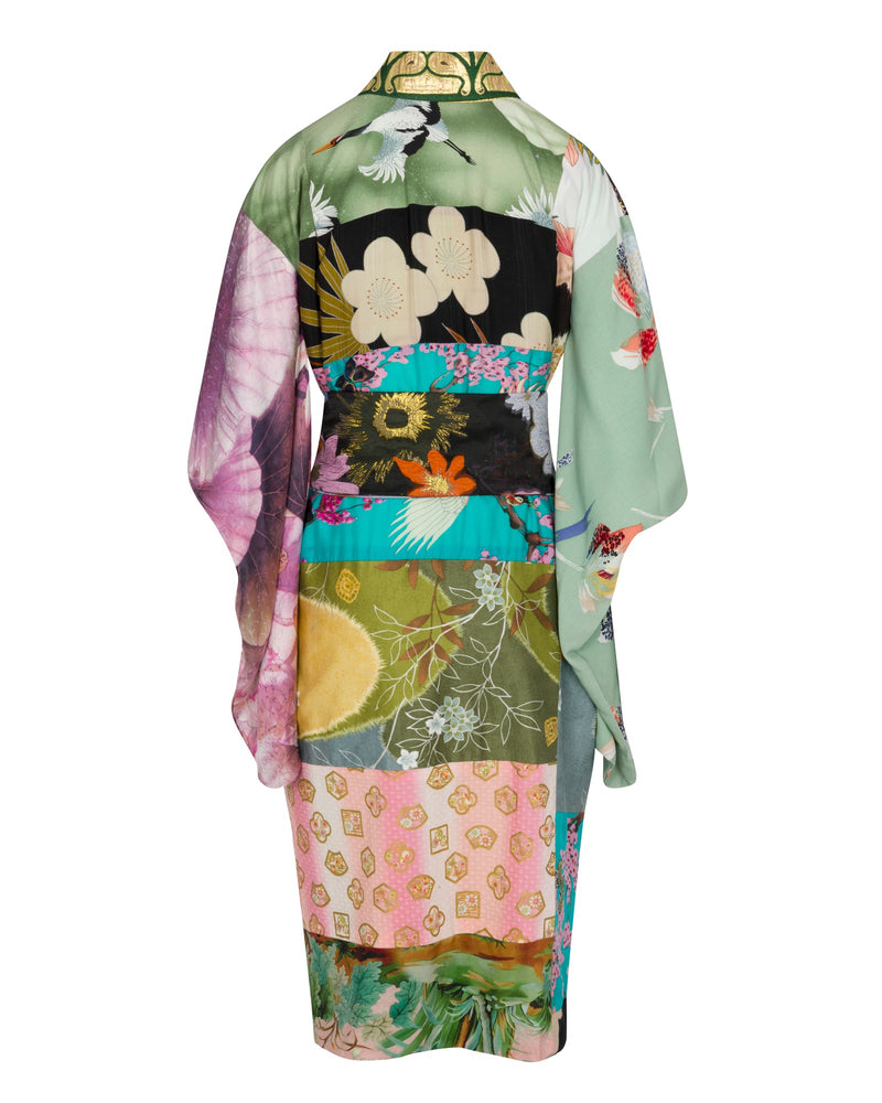 Royal Botanical Goddess Kimono - Sage Multi