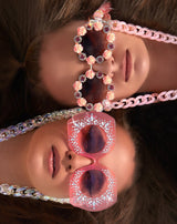 Elton Bling Rhinestone Funglasses - Pink
