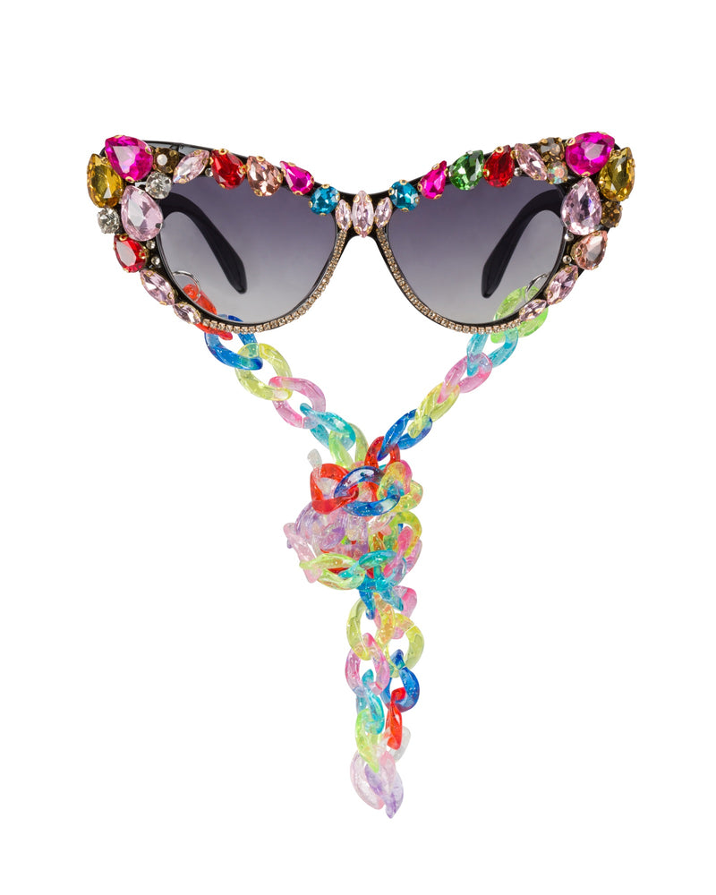 Desire Pleasure Pink / Oversize Glitter Pink Sunglass with Pink Lens