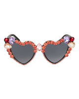 Rhinestone heart shaped fabulous glasses sunglasses pink colorful 