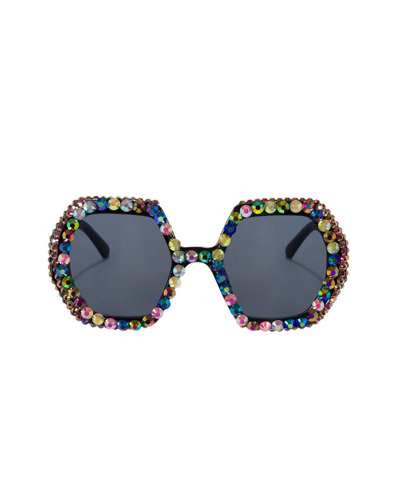 Wanderlust Rhinestone Funglasses - Black Magic