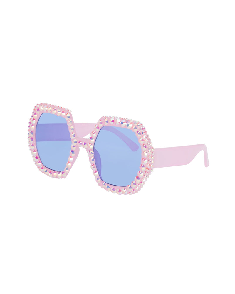 Wanderlust Rhinestone Funglasses - Pink Aura - Limited Edition