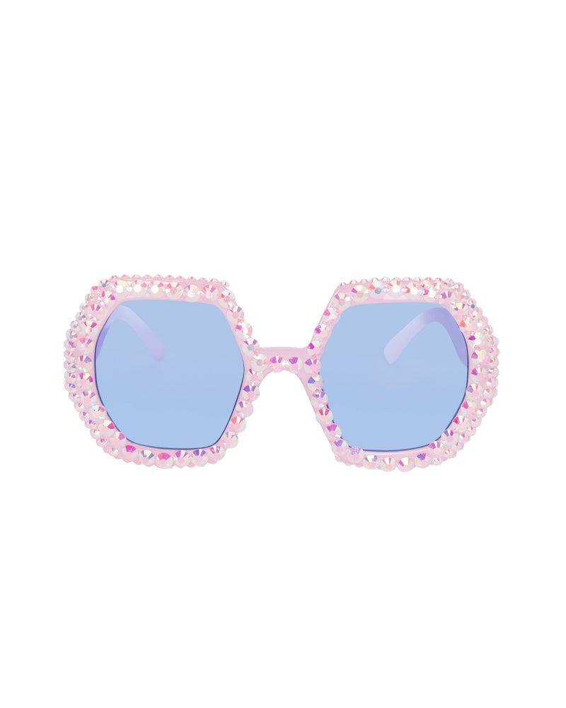 Wanderlust Rhinestone Funglasses - Pink Aura - Limited Edition