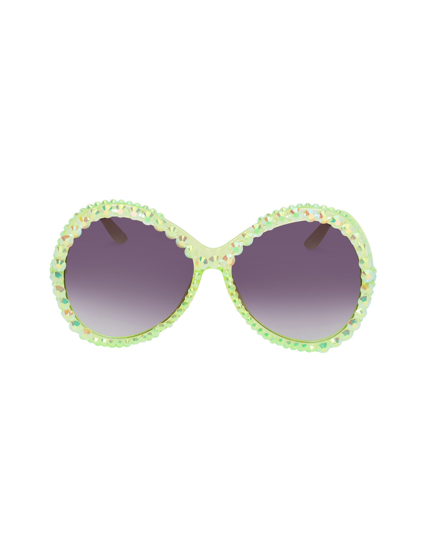 Whippersnapper Rhinestone Funglasses - Green Envy