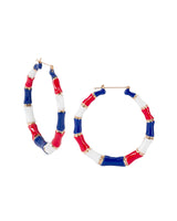 Lucky Bamboo Earrings - Red, White & Blue