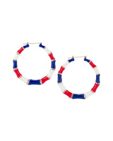 Lucky Bamboo Earrings - Red, White & Blue