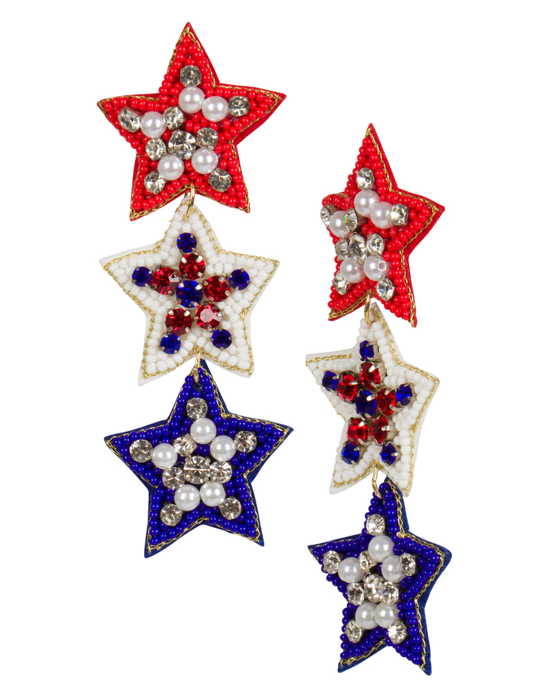 The Red, White, and Fabulous Beaded Earrings