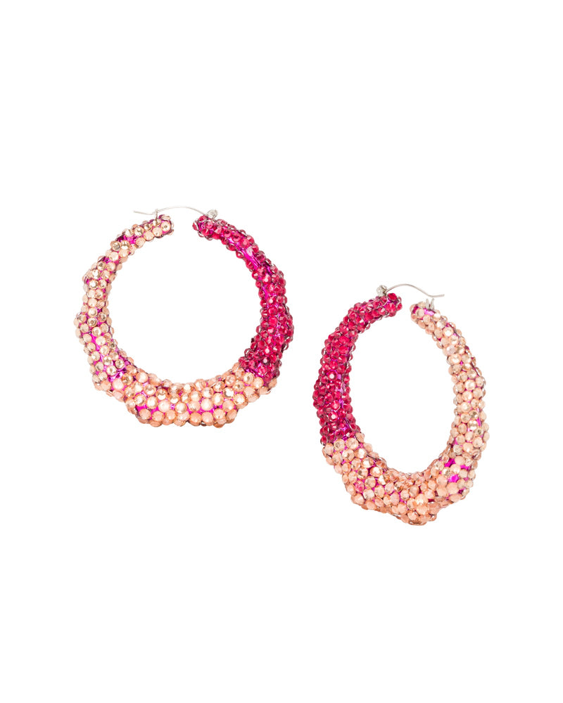 Super Bamboo Rhinestone Hoops - Magenta Ombre - Limited Edition