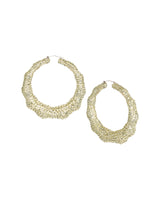 Super Bamboo Rhinestone Hoops - White - Limited Edition
