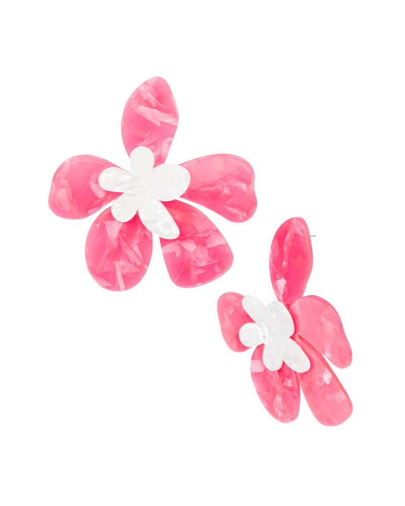 Maui Wowie Earrings - Pink / White