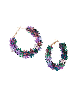 Far Out Flower Fabulous Hoop Earrings - Purple/Blue