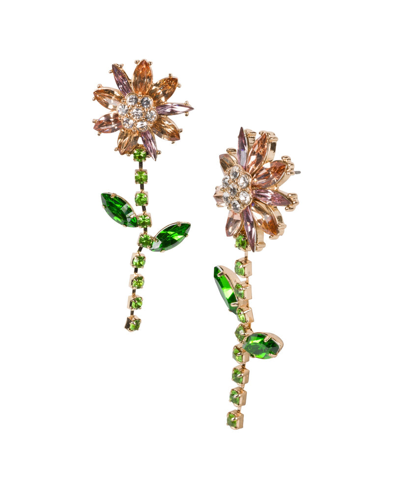 Begonias Rhinestone Earrings