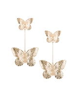 Gold butterfly dangle earrings 
