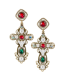Like A Prayer Rhinestone Dangle Earrings