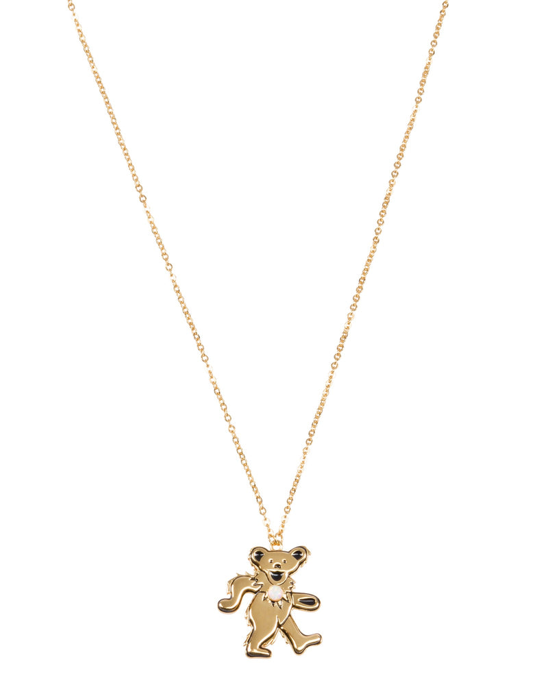 Dancing Bear Opal Necklace - Gold