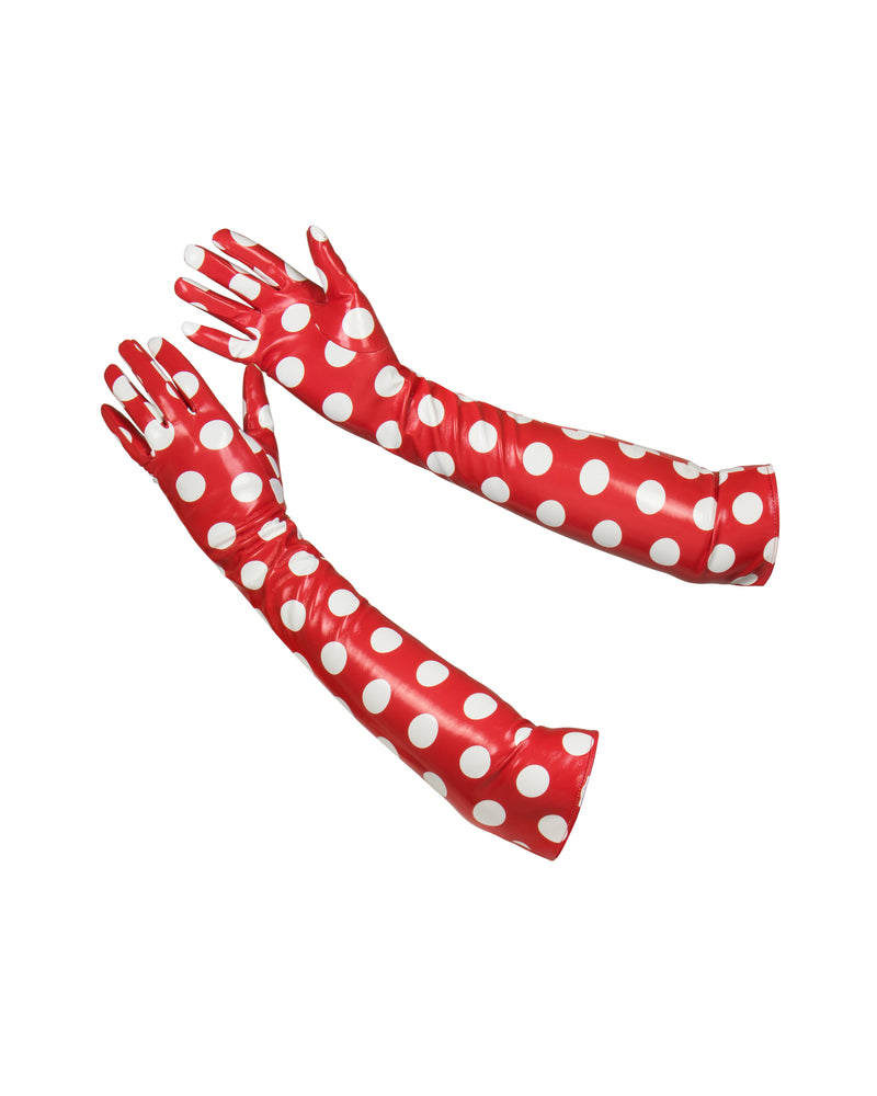 Infinity Faux Leather Gloves - Polka Dot