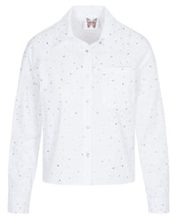 Gidget Sparkle Rhinestone Blouse - White