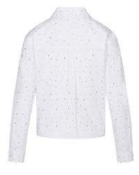 Gidget Sparkle Rhinestone Blouse - White