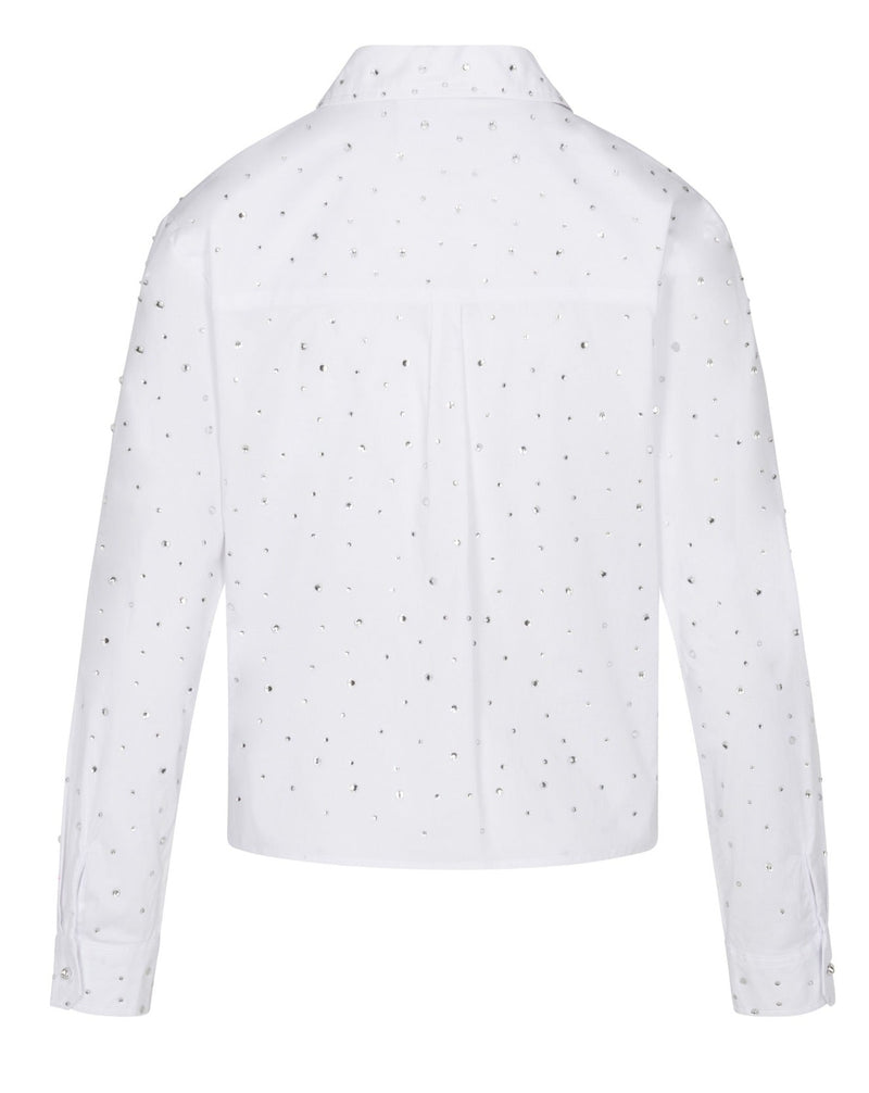 Gidget Sparkle Rhinestone Blouse - White