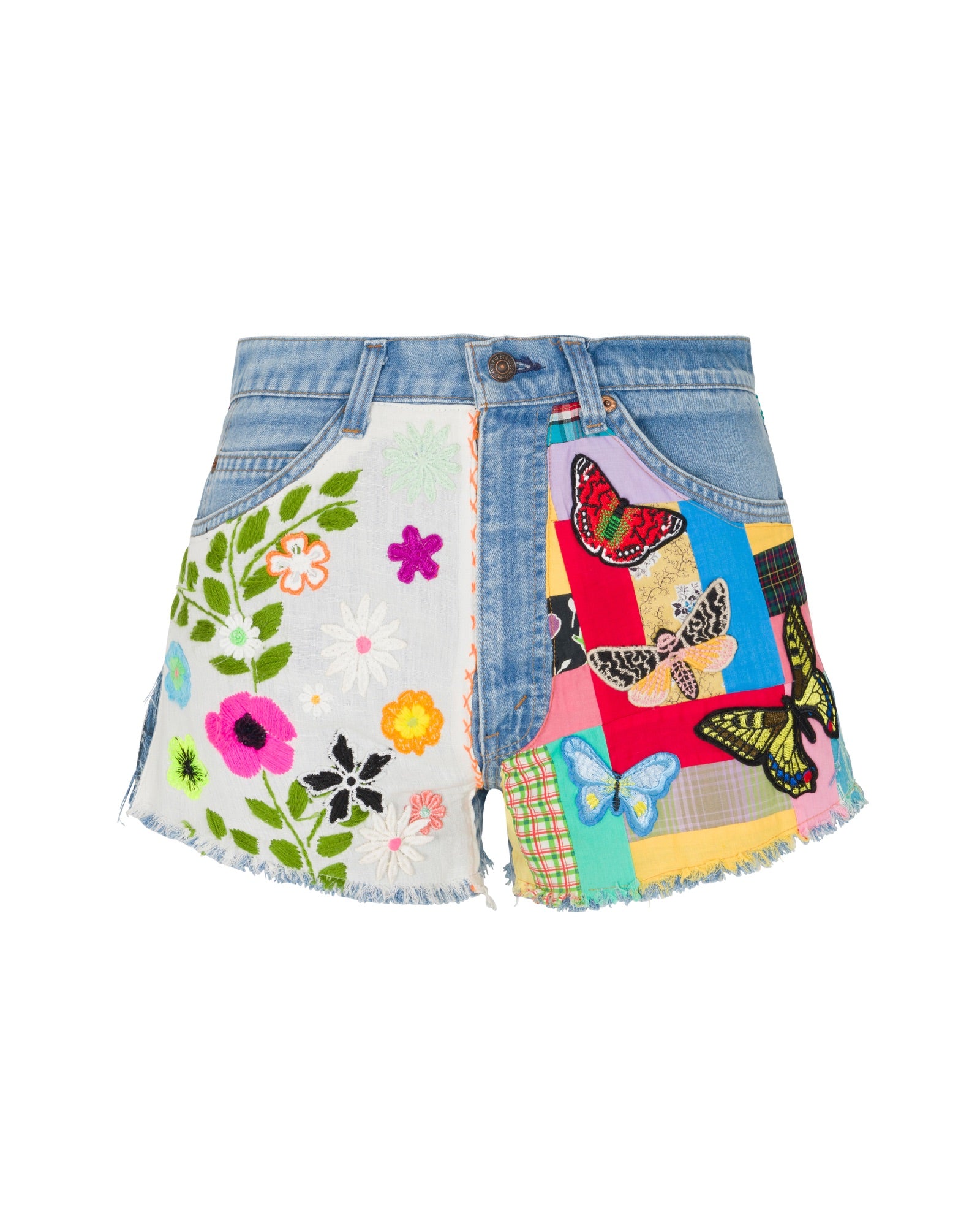 Cali Girl Denim Shorts - Butterfly Blossom