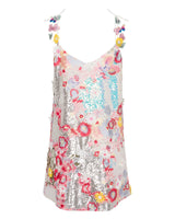 The Madame Butterfly Reversible Sequin Slip Dress - White