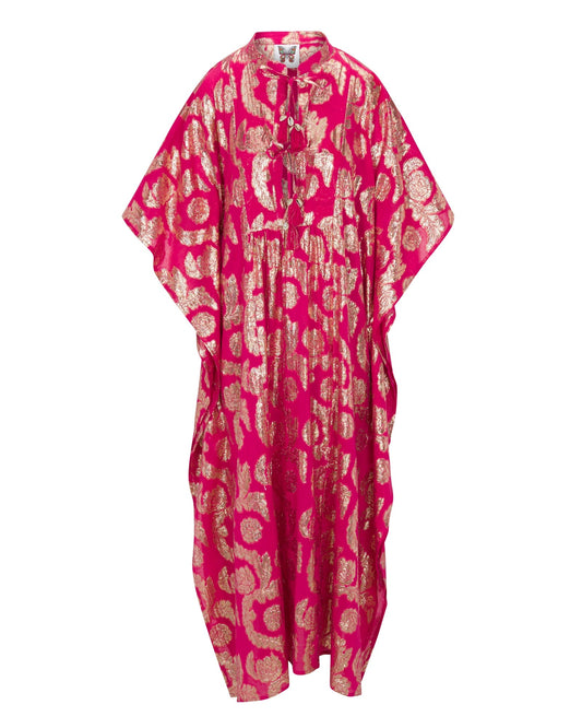 » Palm Springs Caftan Maxi Dress - Pomegranate/Gold (100% off)