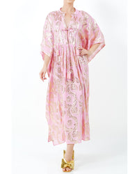 Palm Springs Caftan Maxi Dress - Pink/Gold