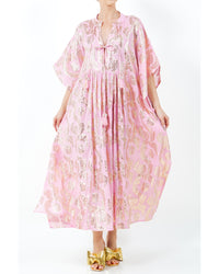 Palm Springs Caftan Maxi Dress - Pink/Gold