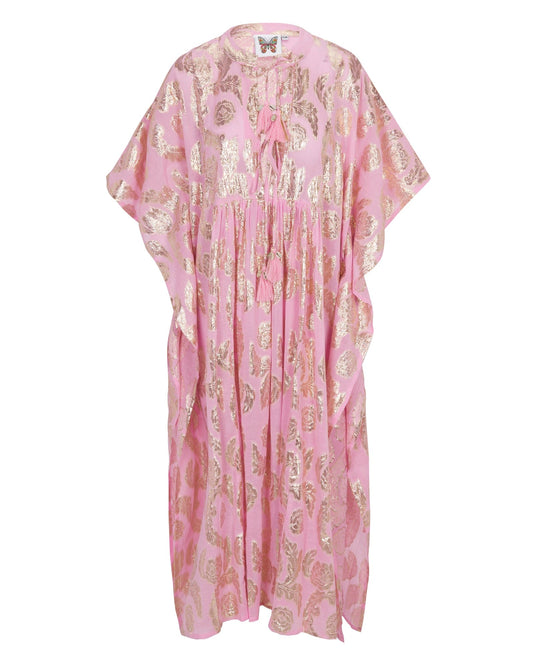 » Palm Springs Caftan Maxi Dress - Pink/Gold (100% off)