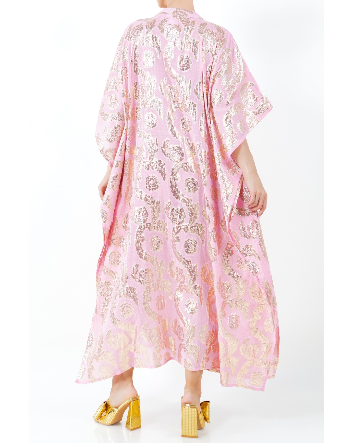 Palm Springs Caftan Maxi Dress - Pink/Gold