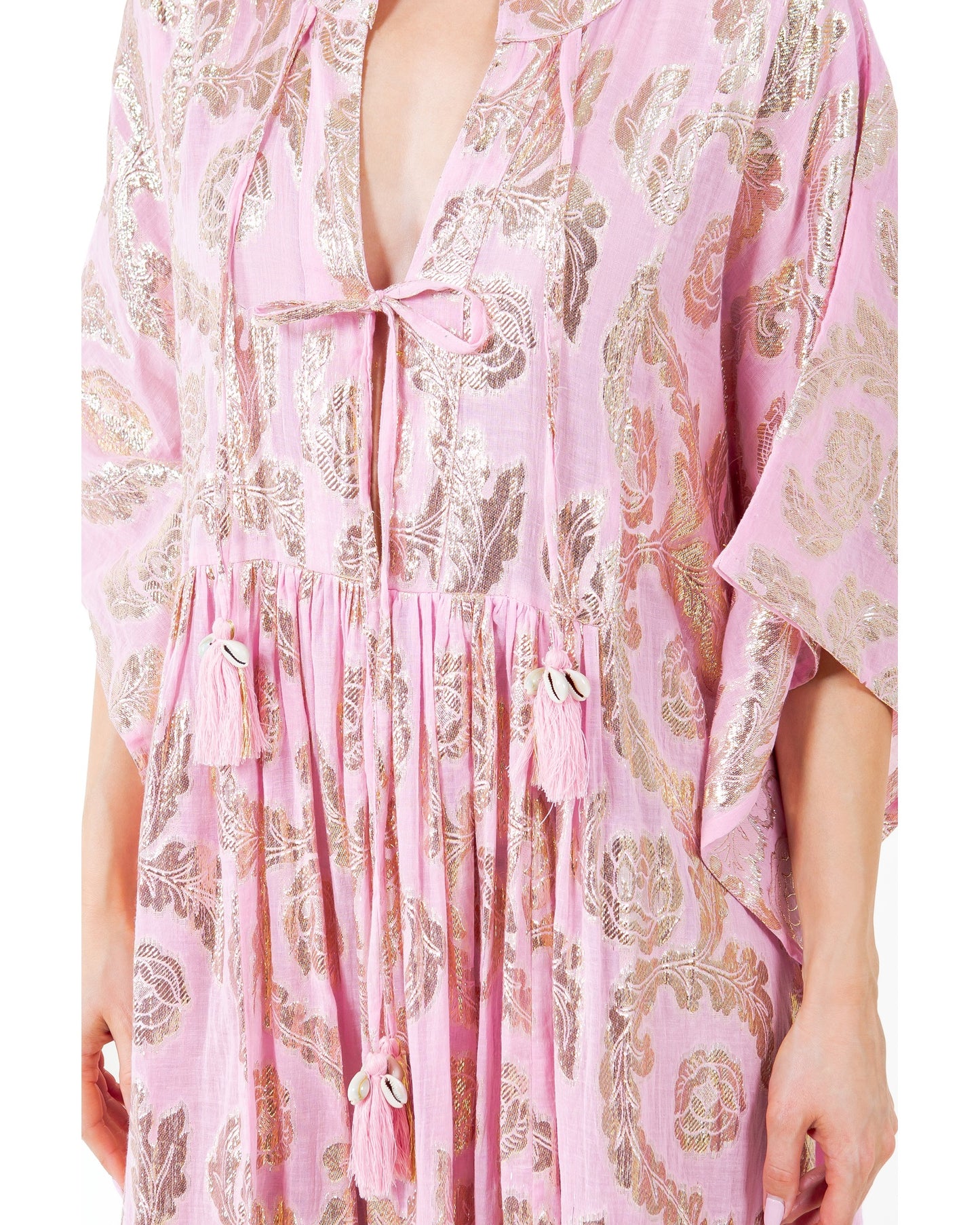 Palm Springs Caftan Maxi Dress - Pink/Gold