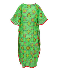 Flora Embroidered Caftan - Green