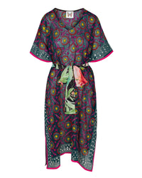Flora Embroidered Caftan - Navy