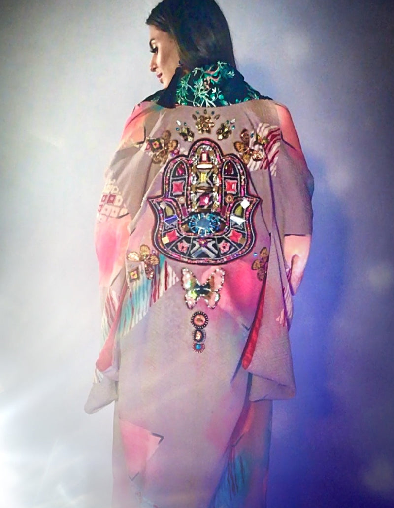 Crystal Gazer Sequin Kimono - Mint