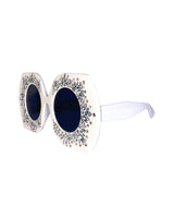 Elton Bling Rhinestone Funglasses - White