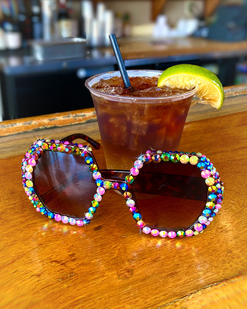 Wanderlust Rhinestone Funglasses - Black Magic