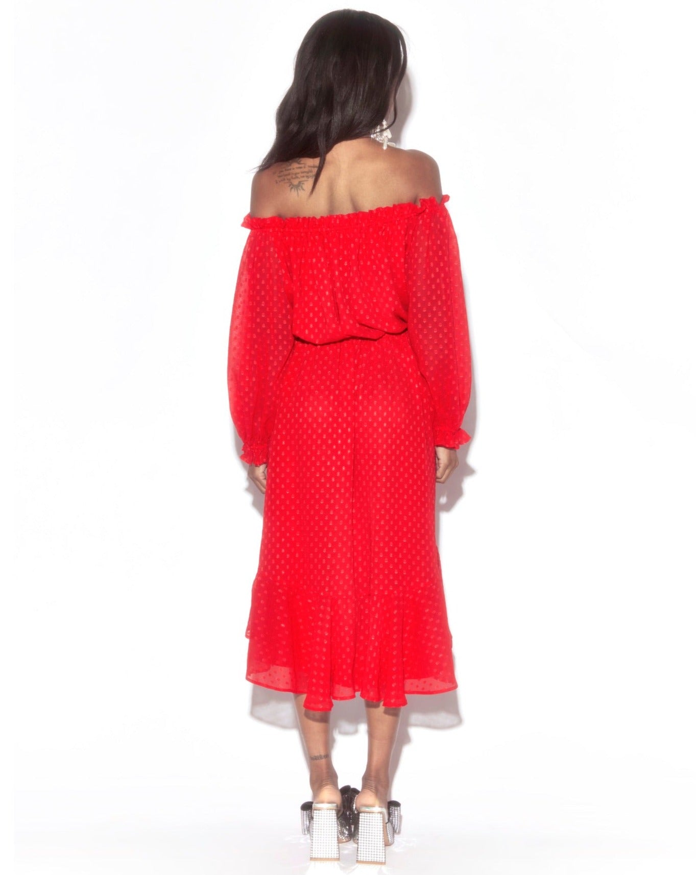 Keiko Midi Dress - Cherry