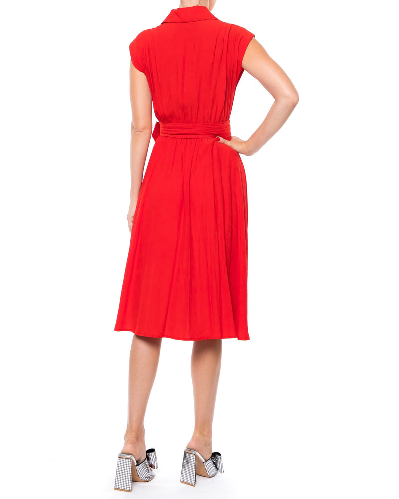 Honeysuckle Midi Dress - Cherry