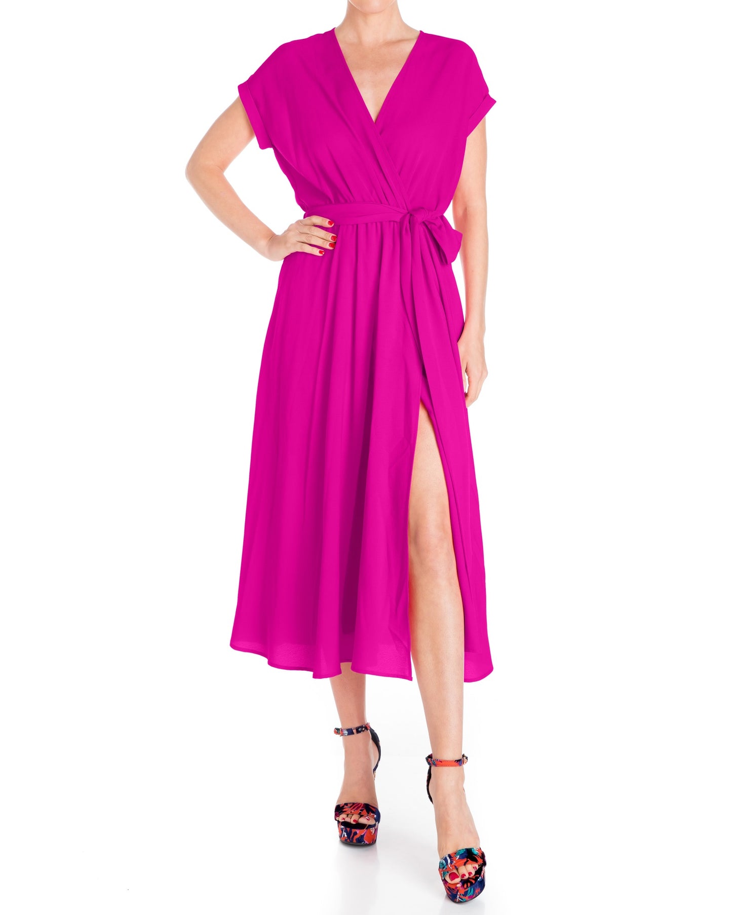 Jasmine Midi Dress - Cranberry