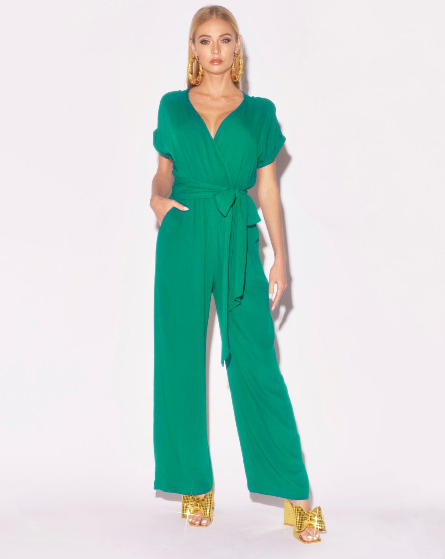 Wild Orchid Pleat Jumpsuit - Emerald – Meghan Fabulous