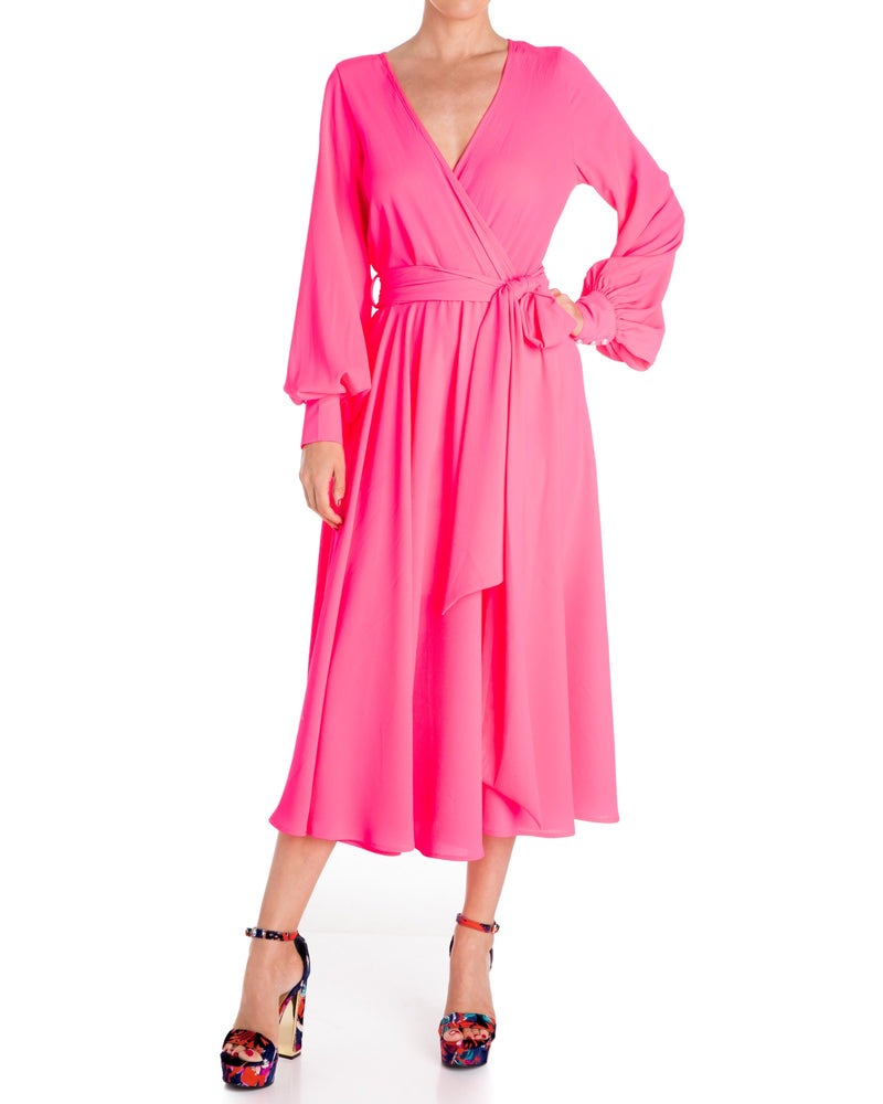 Venus Midi Dress - Neon Pink