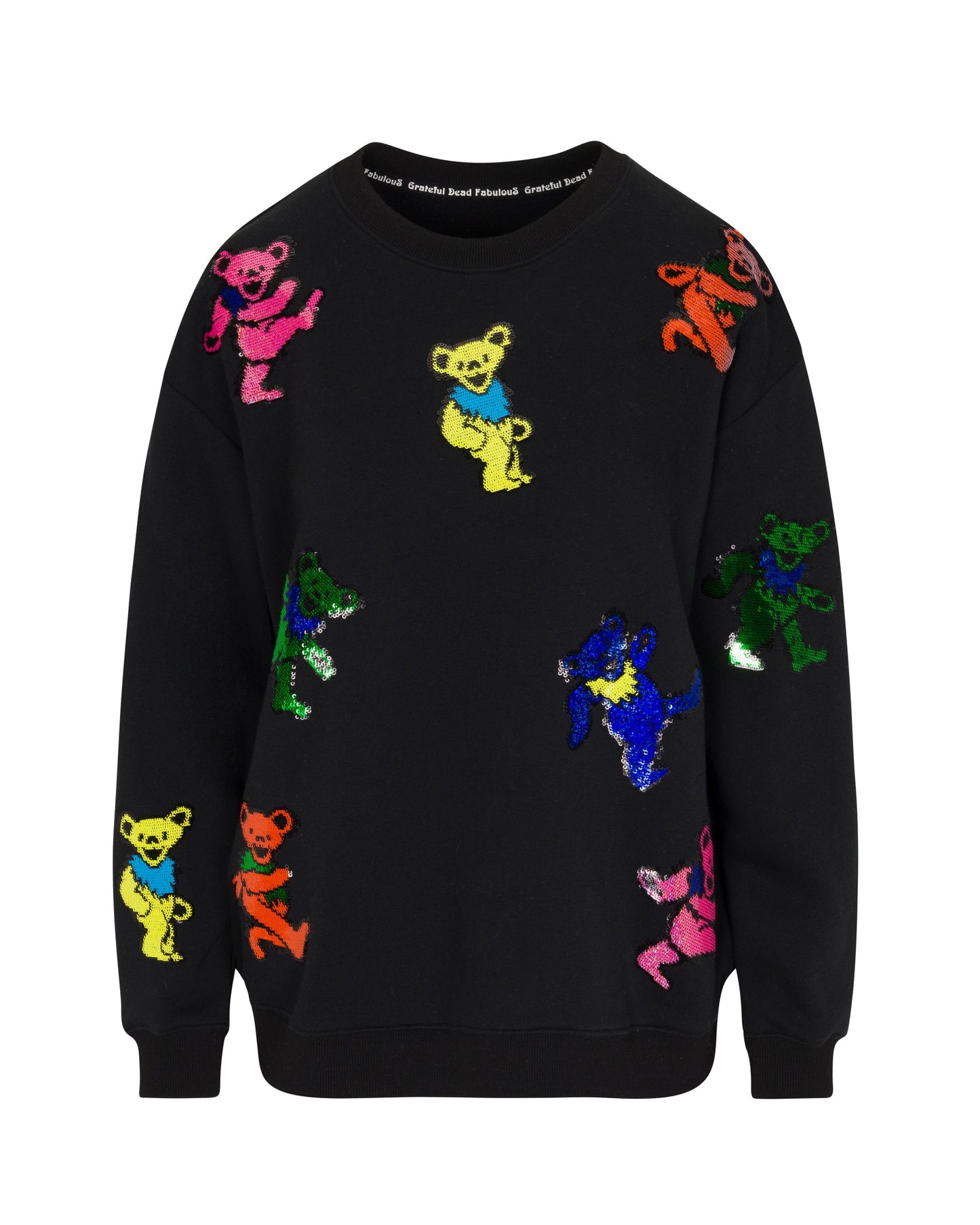 Grateful Dead Dancing Bears Sequin Sweatshirt - Black