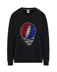 The Original Grateful Dead Rhinestone Stealie Sweatshirt - Black