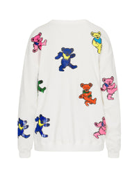 Grateful Dead Dancing Bears Sequin Sweatshirt - White