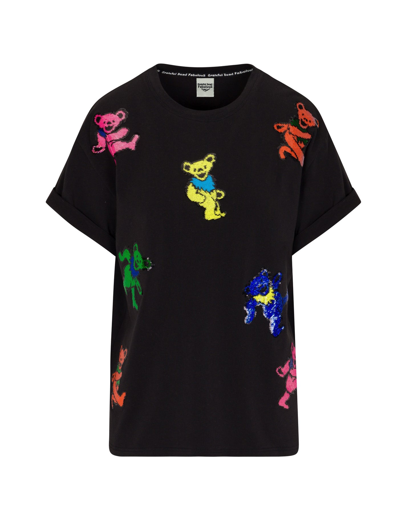 The Original Grateful Dead Dancing Bears Sequin T-Shirt - Black